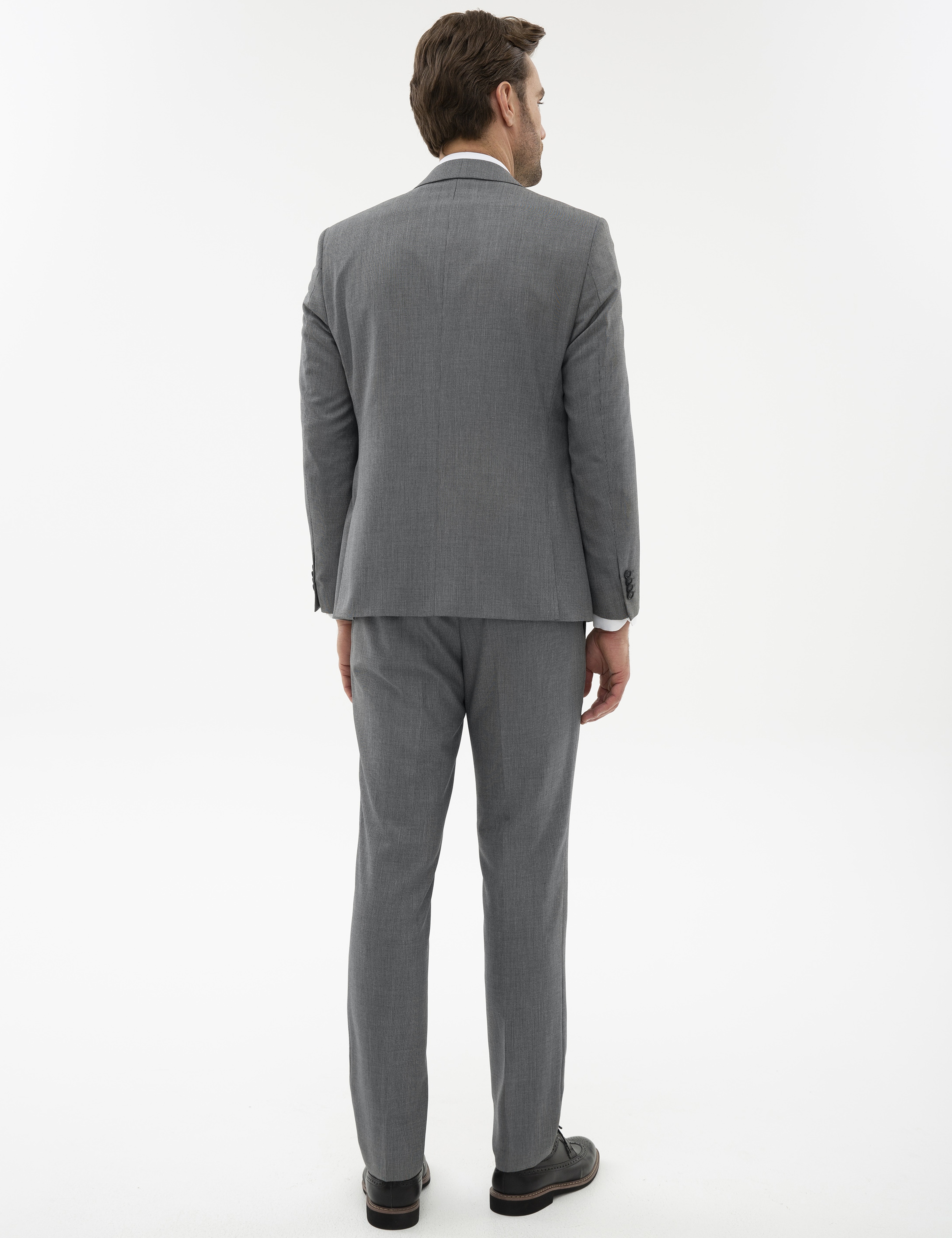 Siyah Slim Fit Kombin Yelekli Takım Elbise