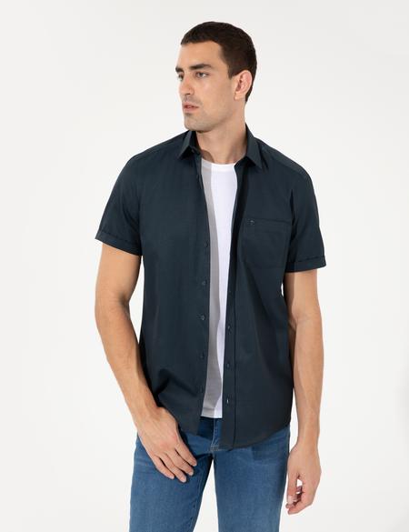 Lacivert Regular Fit Kısa Kollu Gömlek - 50255266010
