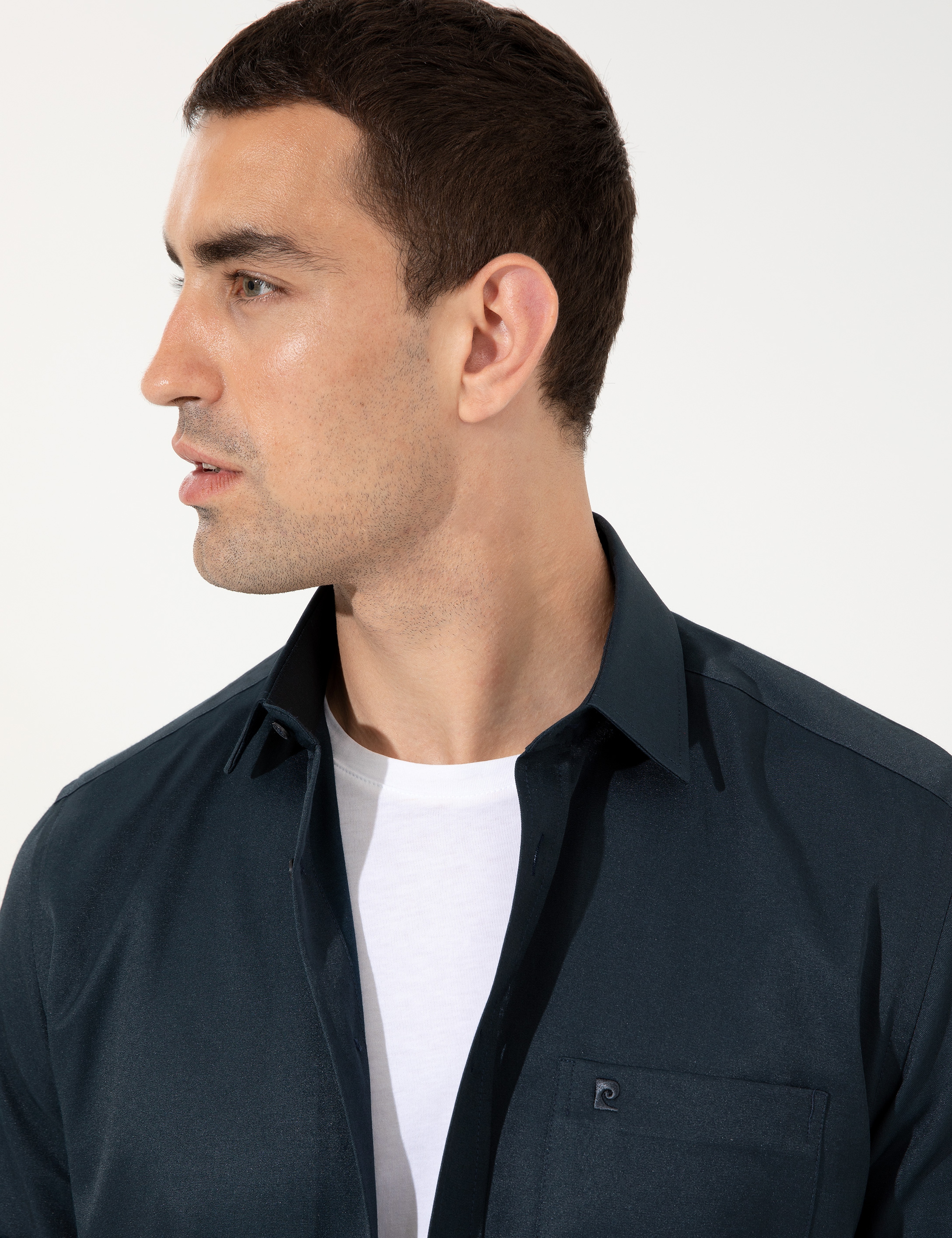 Lacivert Regular Fit Kısa Kollu Gömlek