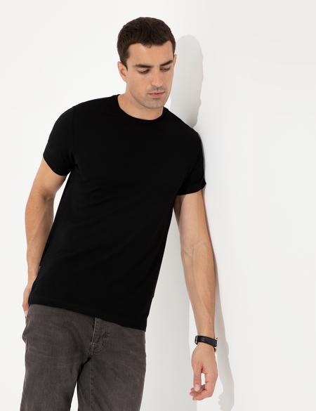 Siyah Slim Fit Tişört - 50249809044