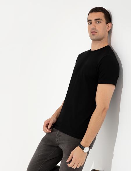 Siyah Slim Fit Tişört - 50249809044