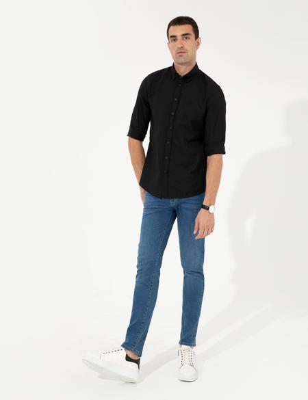Siyah Slim Fit Oxford Gömlek - 50255275021