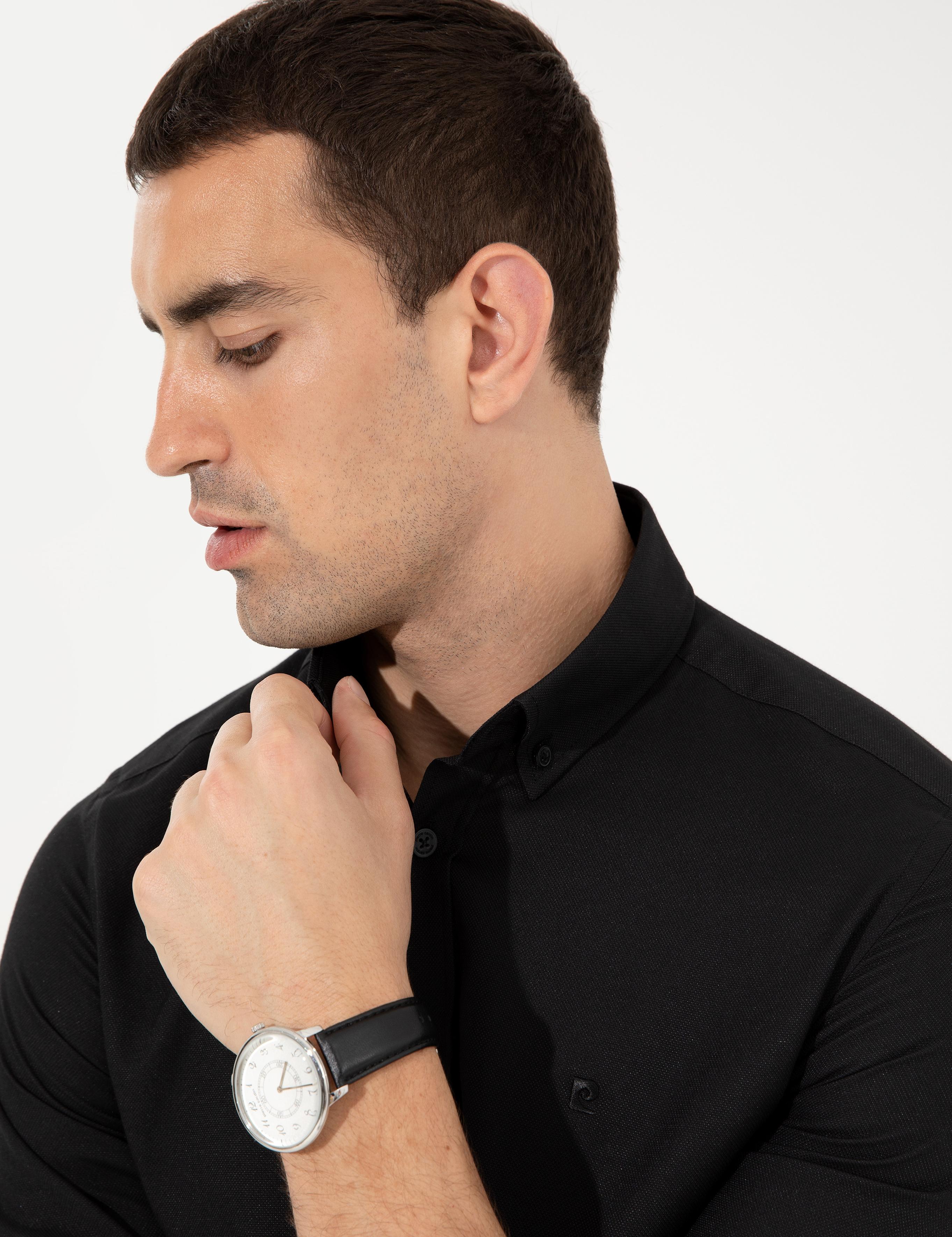 Siyah Slim Fit Oxford Gömlek