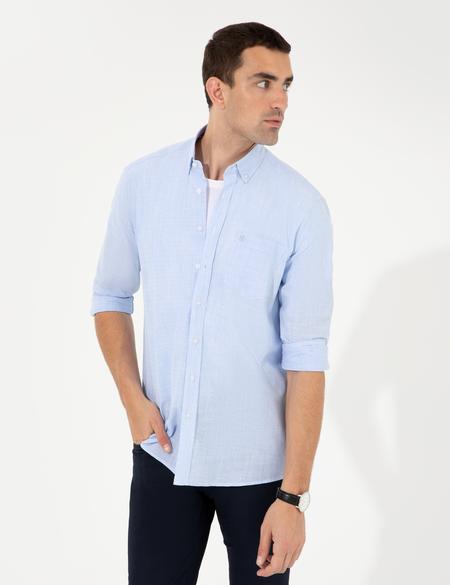 Açık Mavi Regular Fit Uzun Kollu Gömlek - 50252492006