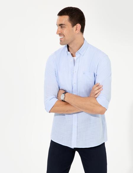 Açık Mavi Regular Fit Uzun Kollu Gömlek - 50252492006