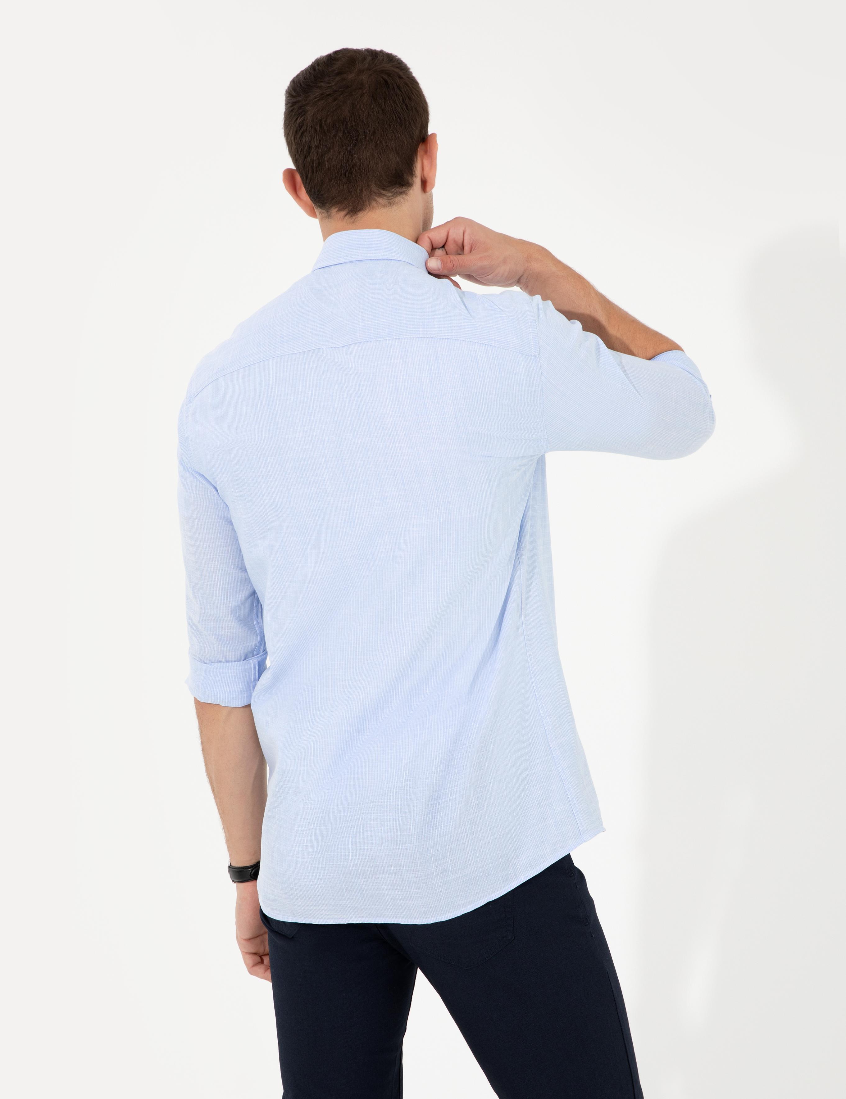 Açık Mavi Regular Fit Uzun Kollu Gömlek