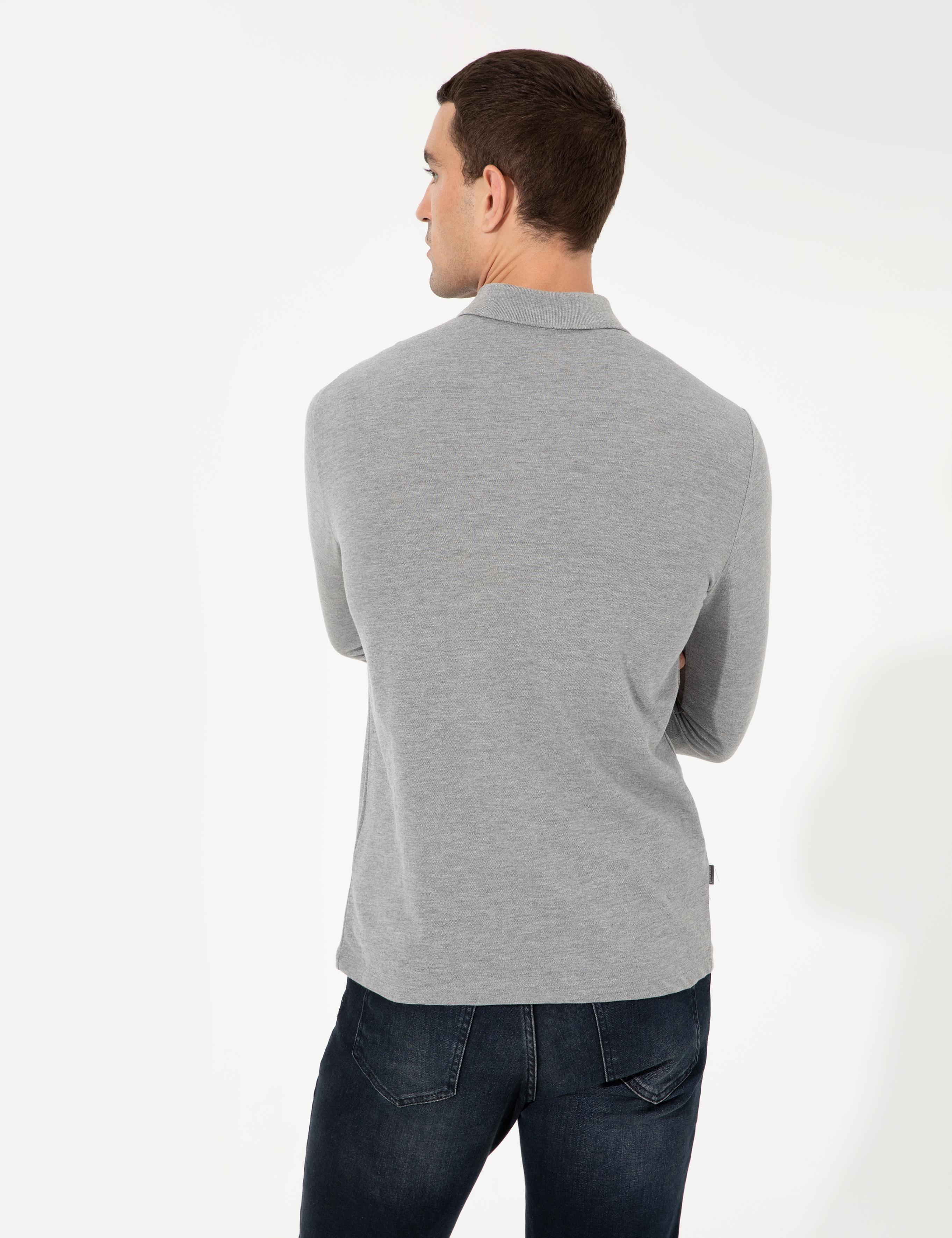 Gri Melanj Slim Fit Basic Sweatshirt