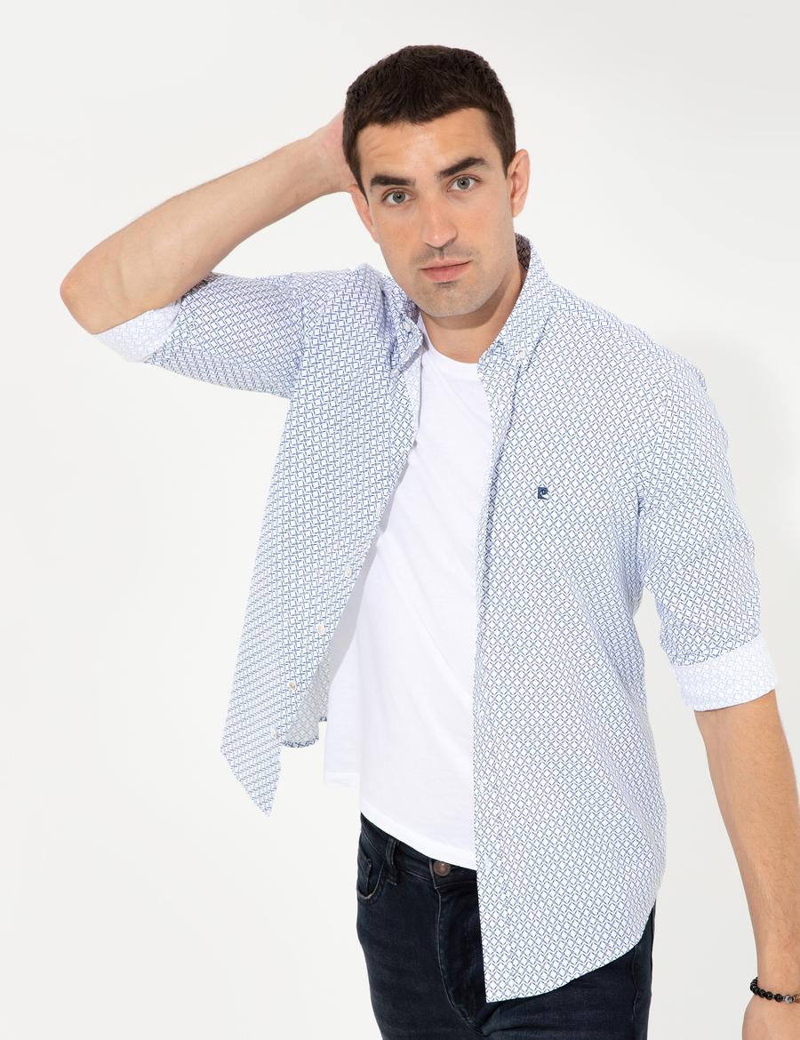 Lacivert Slim Fit Uzun Kollu Gömlek