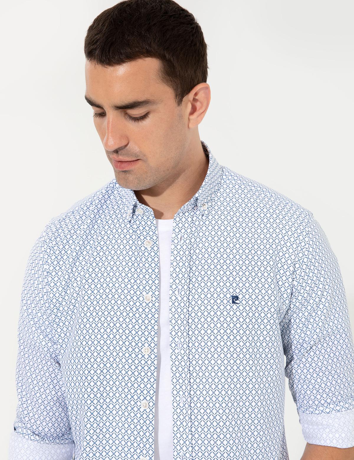 Lacivert Slim Fit Uzun Kollu Gömlek