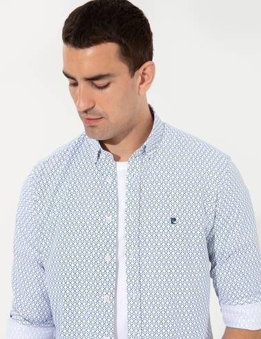 Lacivert Slim Fit Uzun Kollu Gömlek