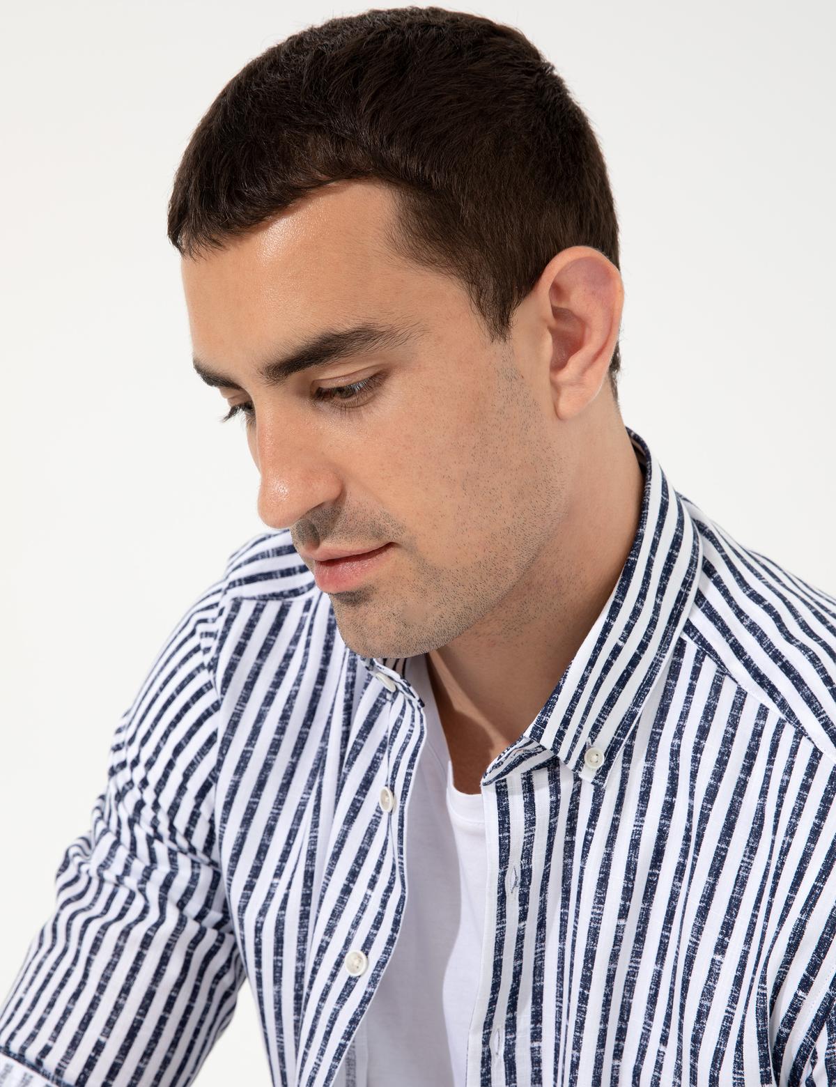 Lacivert Regular Fit Uzun Kollu Gömlek - 50252501024