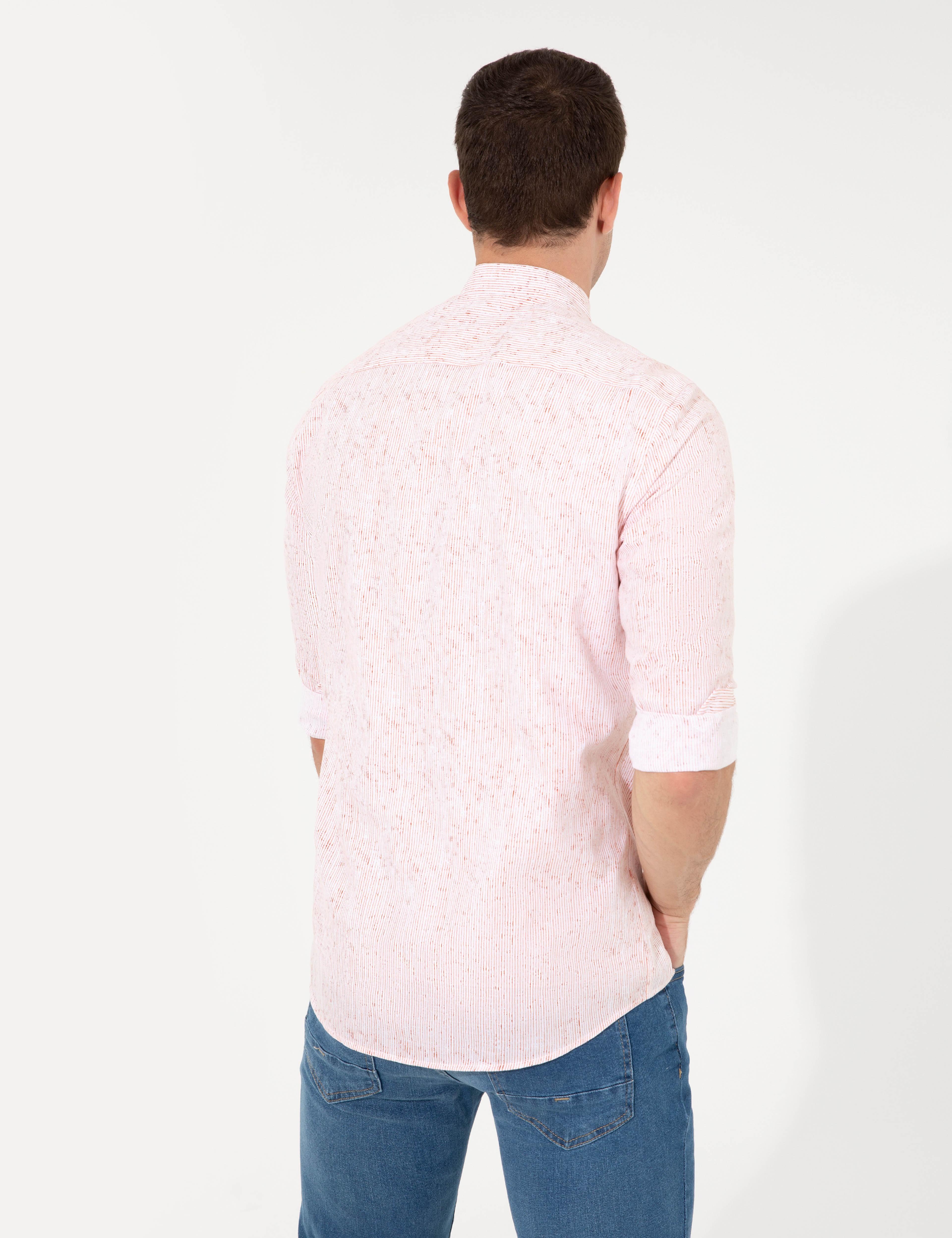 Kiremit Slim Fit Uzun Kollu Gömlek - Image 5