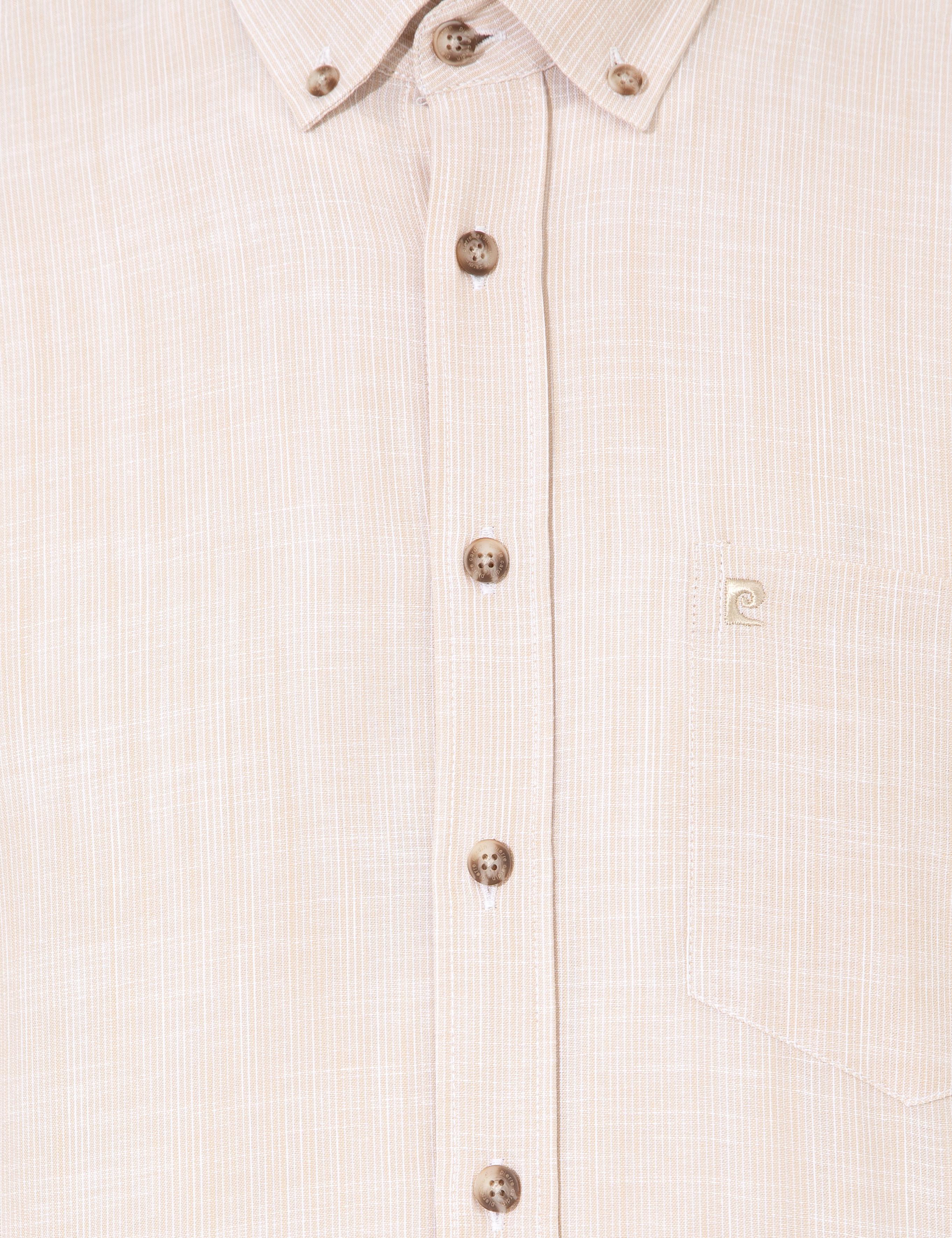 Bej Regular Fit Uzun Kollu Gömlek