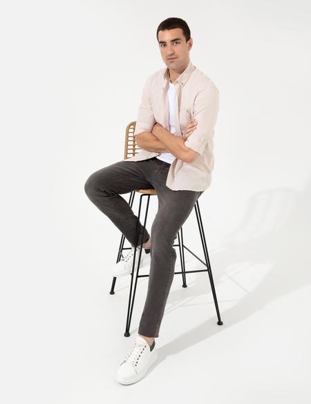 Bej Regular Fit Uzun Kollu Gömlek - 50252492026