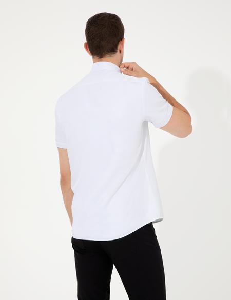 Beyaz Regular Fit Kısa Kollu Gömlek - 50255266001