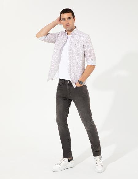 Bej Slim Fit Uzun Kollu Gömlek - 50255265008