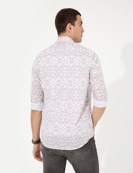 Bej Slim Fit Uzun Kollu Gömlek - 50255265008