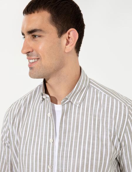 Haki Regular Fit Uzun Kollu Gömlek - 50252478015