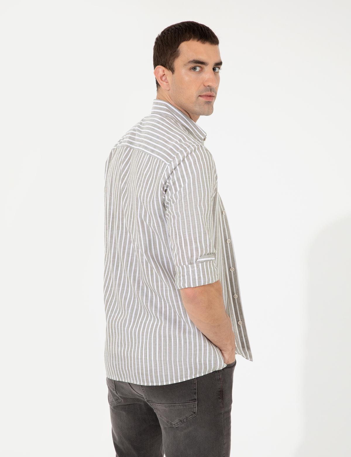 Haki Regular Fit Uzun Kollu Gömlek - 50252478015