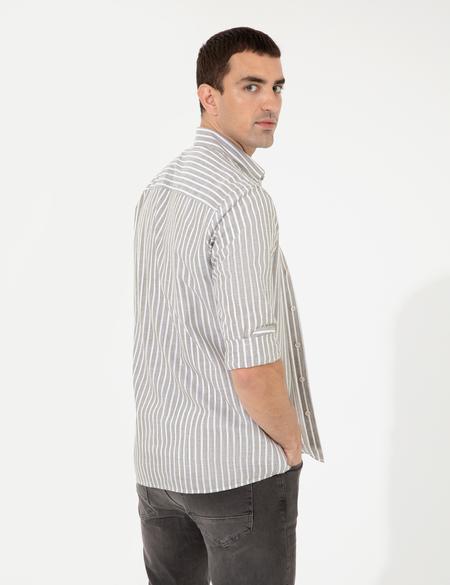 Haki Regular Fit Uzun Kollu Gömlek - 50252478015