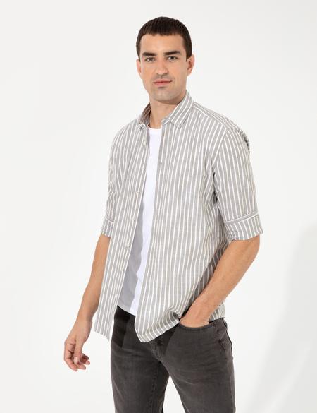 Haki Regular Fit Uzun Kollu Gömlek - 50252478015