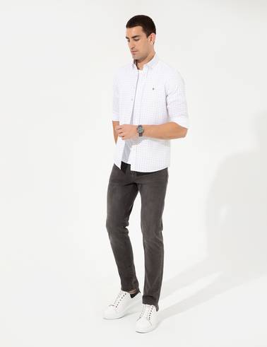 Haki Slim Fit Uzun Kollu Gömlek