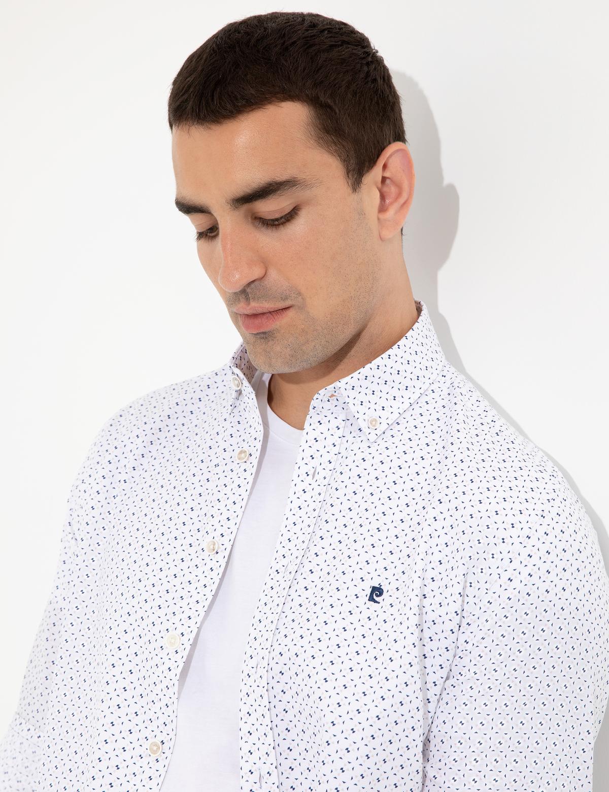 Lacivert Slim Fit Uzun Kollu Gömlek