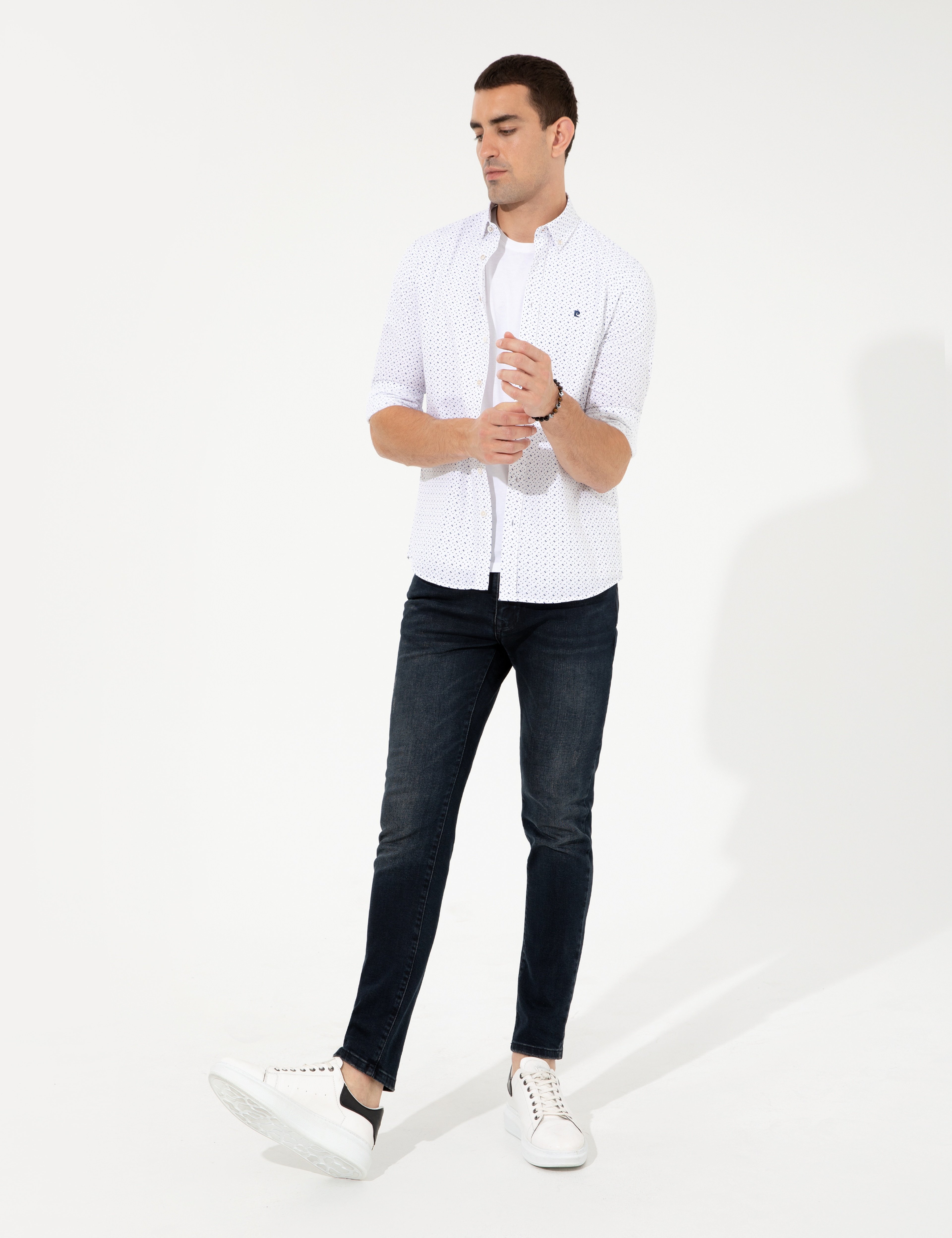 Lacivert Slim Fit Uzun Kollu Gömlek - Image 3