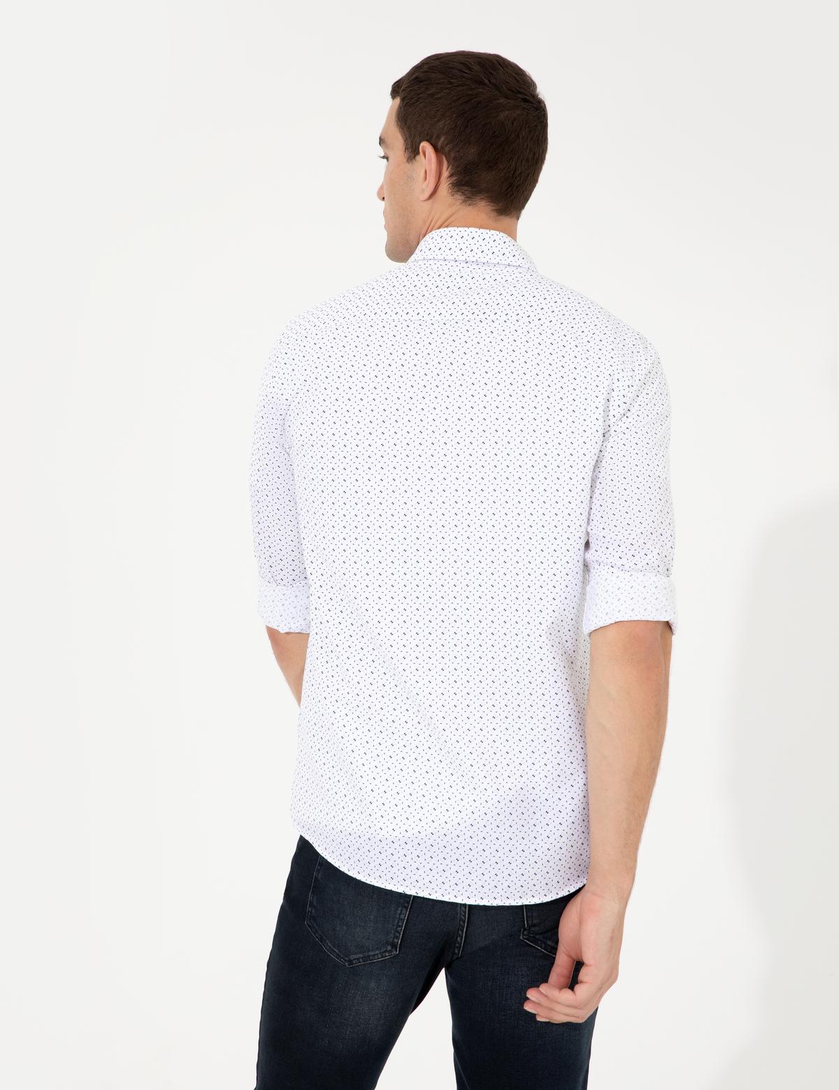 Lacivert Slim Fit Uzun Kollu Gömlek - 50252486012