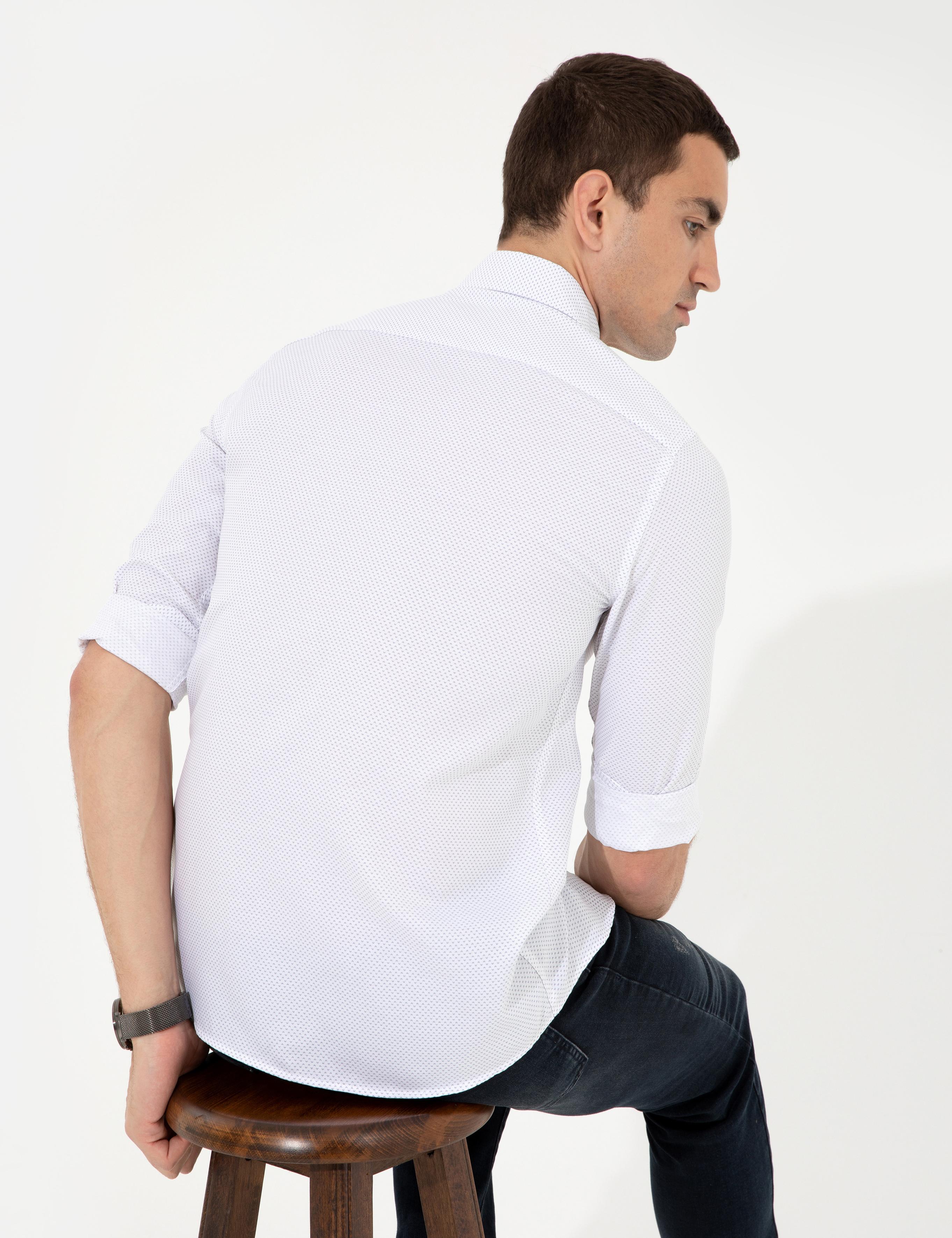 Antrasit Slim Fit Uzun Kollu Gömlek