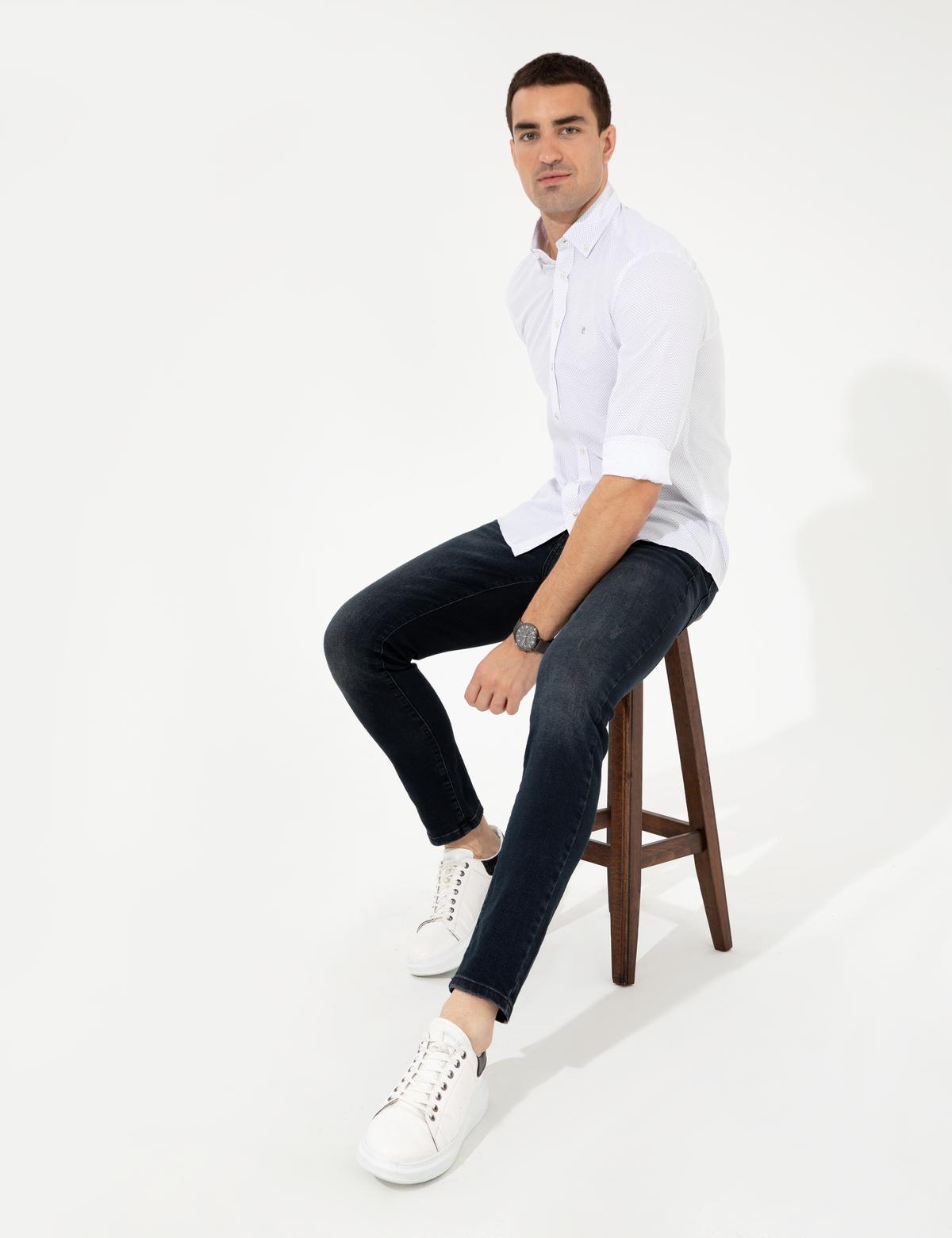 Antrasit Slim Fit Uzun Kollu Gömlek - 50252487003