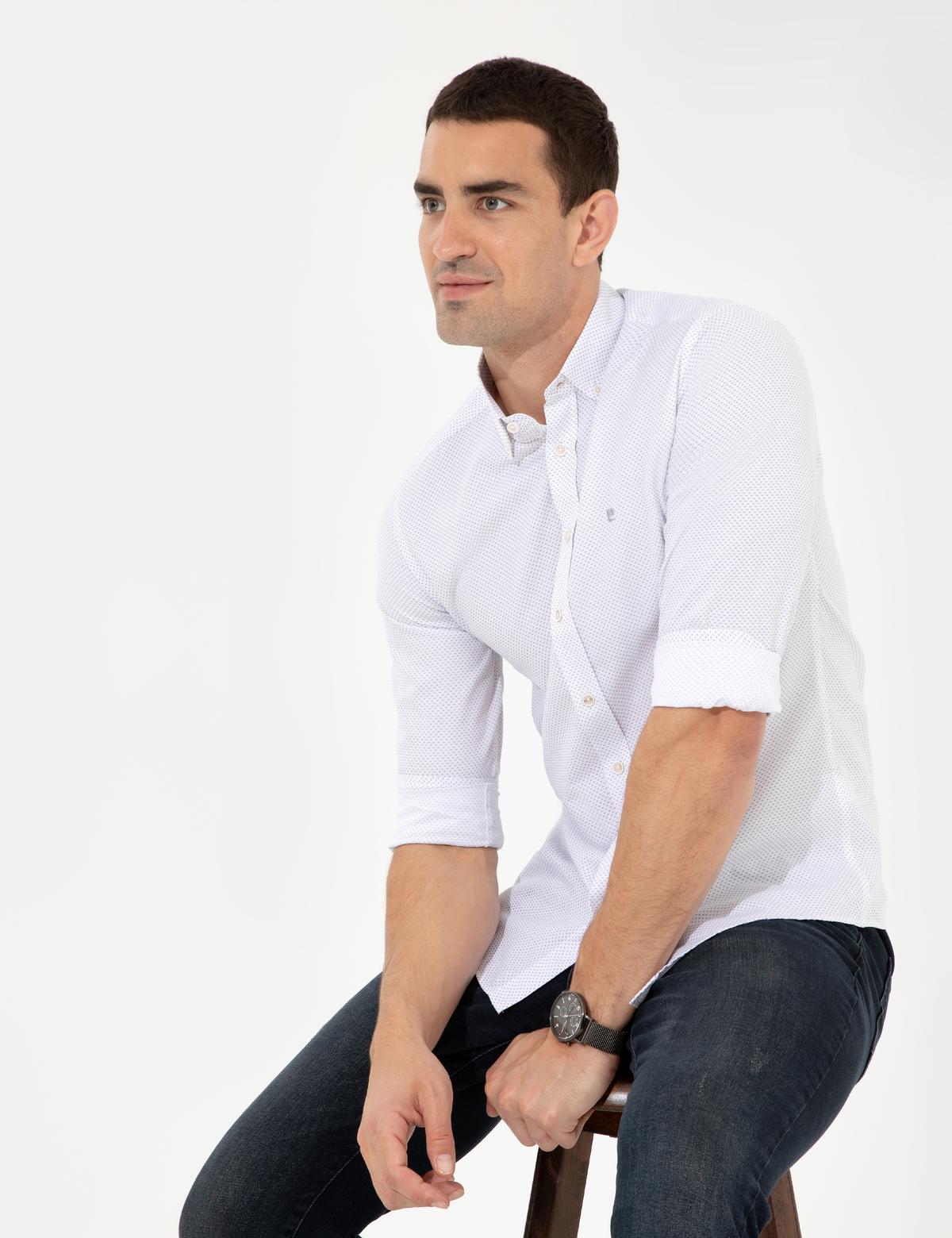 Antrasit Slim Fit Uzun Kollu Gömlek