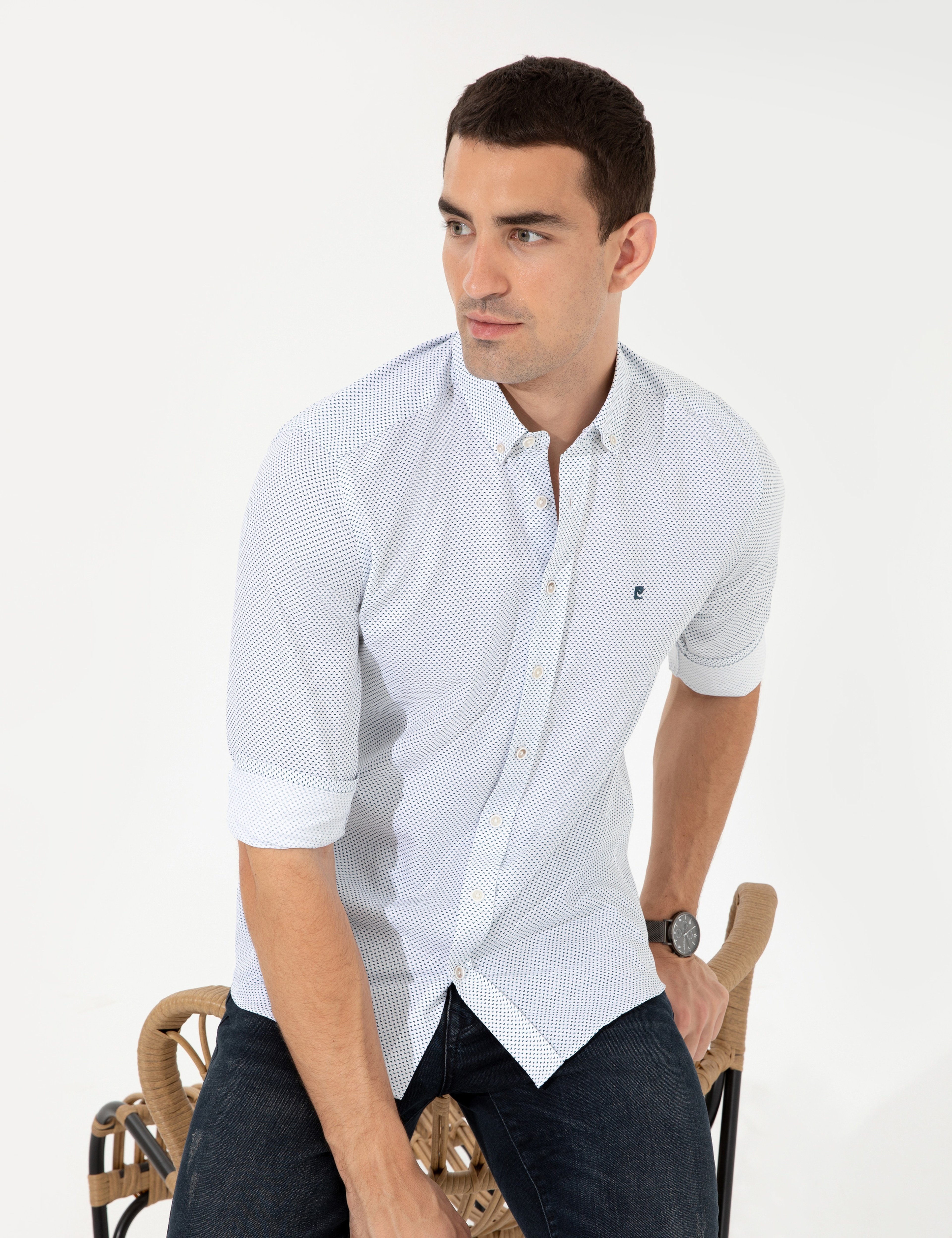 Zümrüt Slim Fit Uzun Kollu Gömlek - Image 2