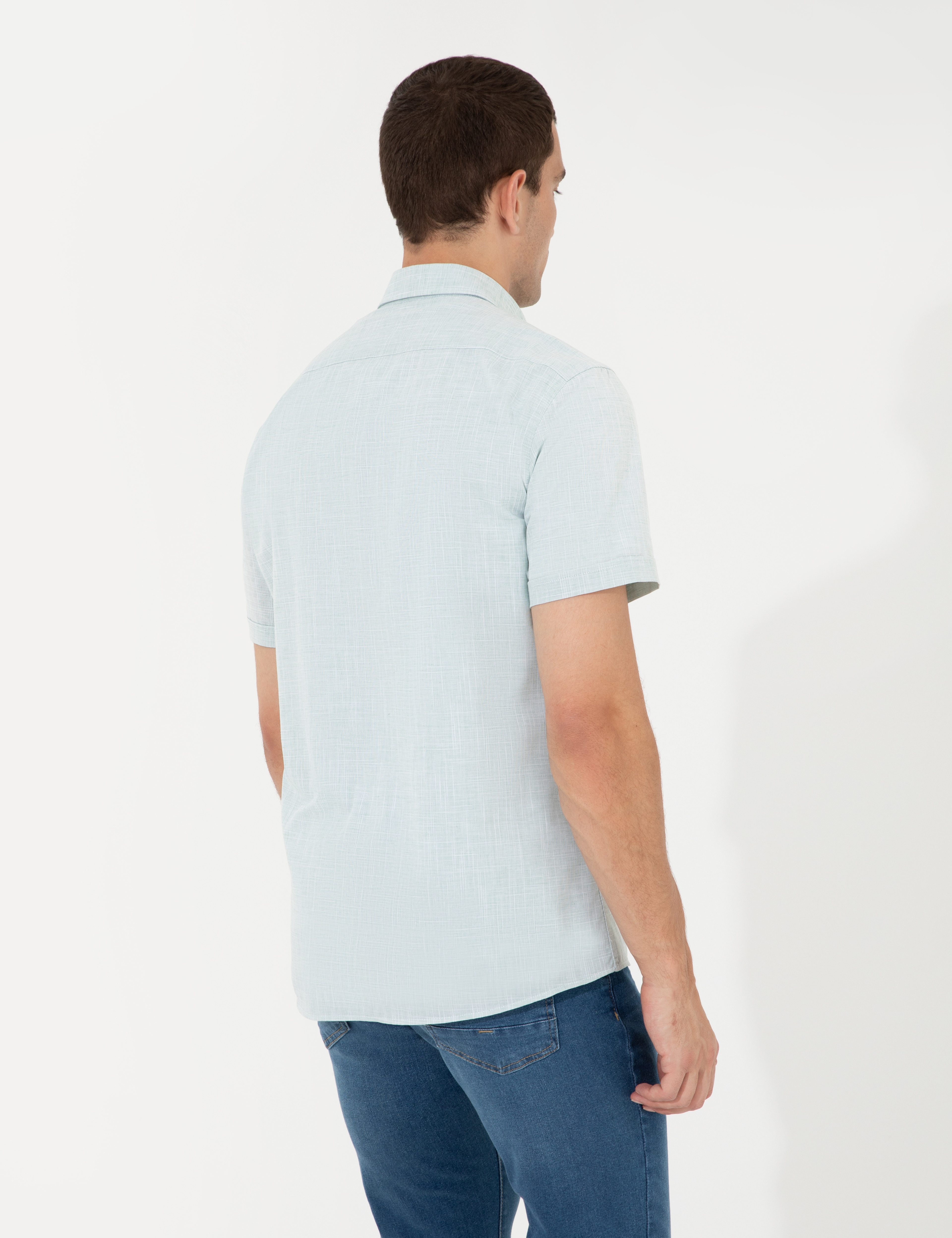 Yeşil Regular Fit Kısa Kollu Gömlek