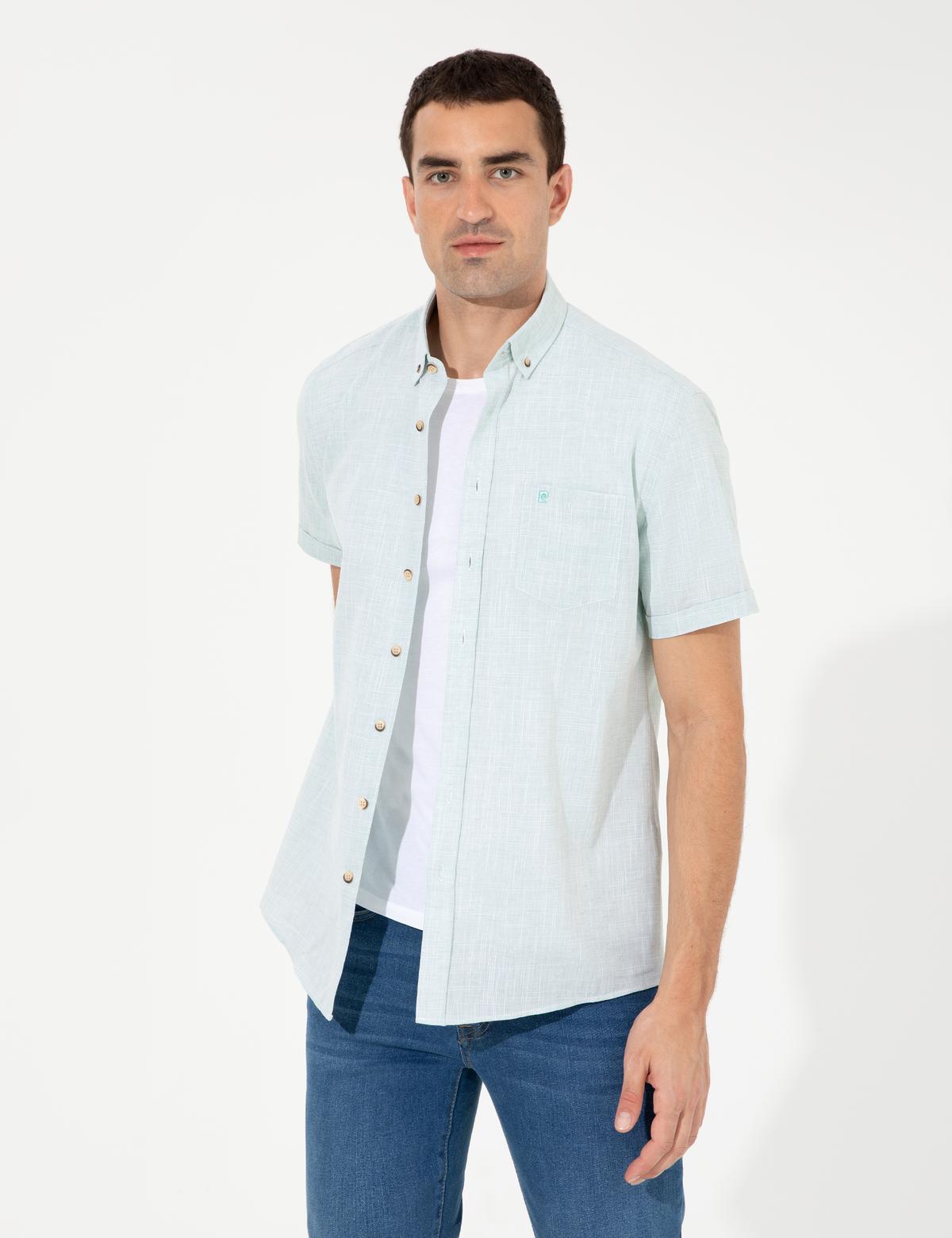 Yeşil Regular Fit Kısa Kollu Gömlek - 50249763120