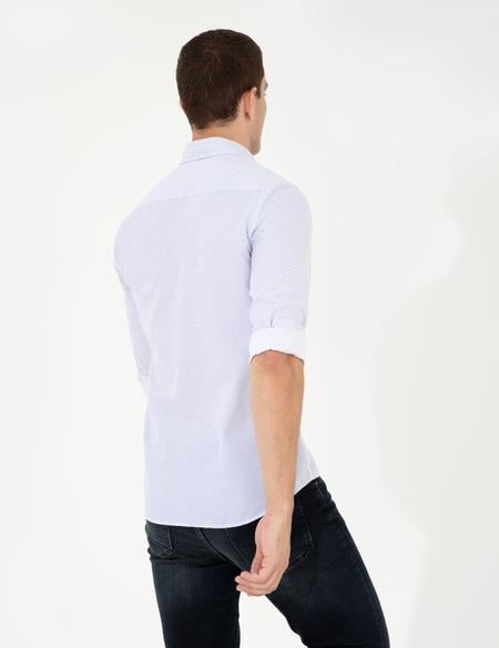 Lacivert Slim Fit Uzun Kollu Gömlek - 50252487020