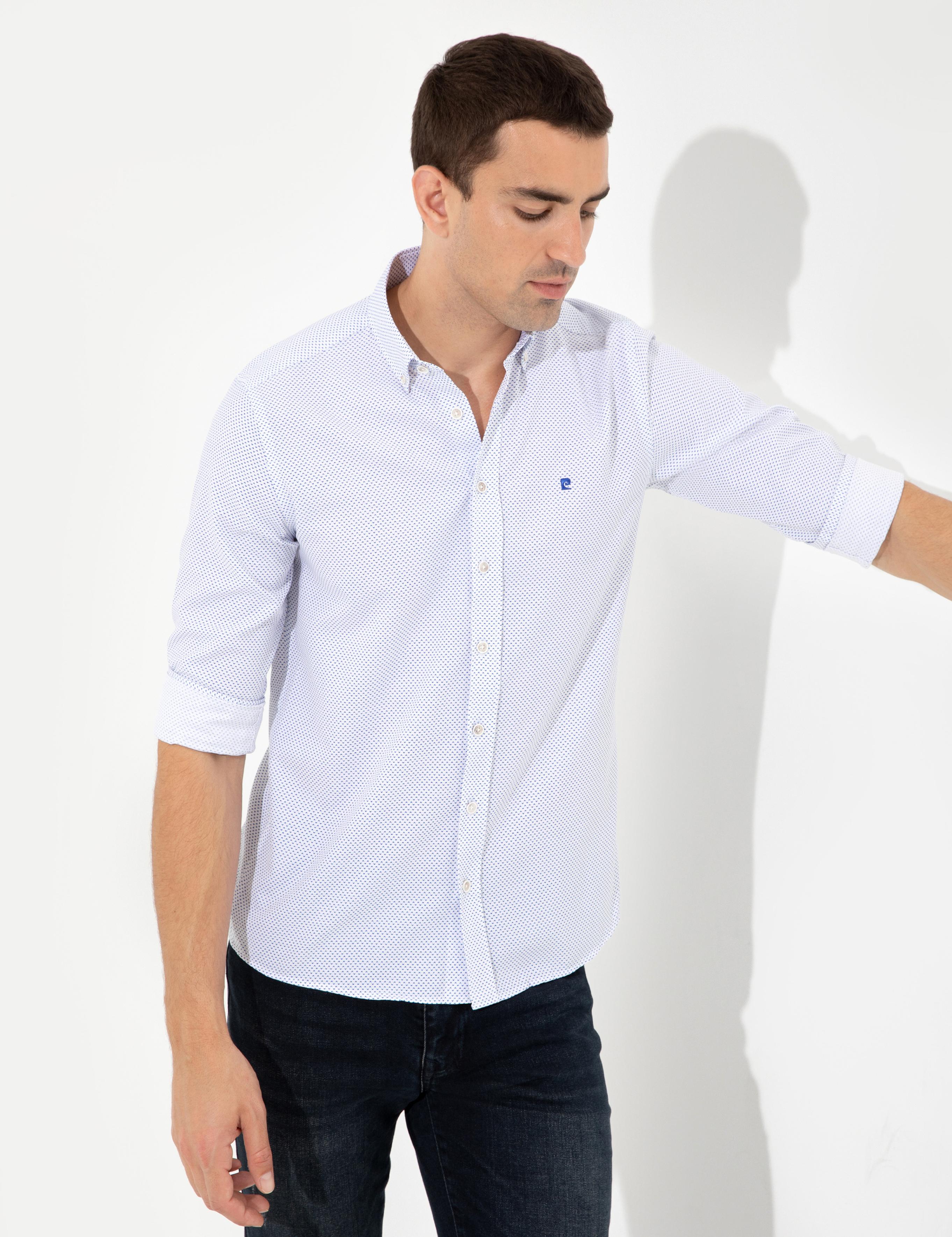 Lacivert Slim Fit Uzun Kollu Gömlek