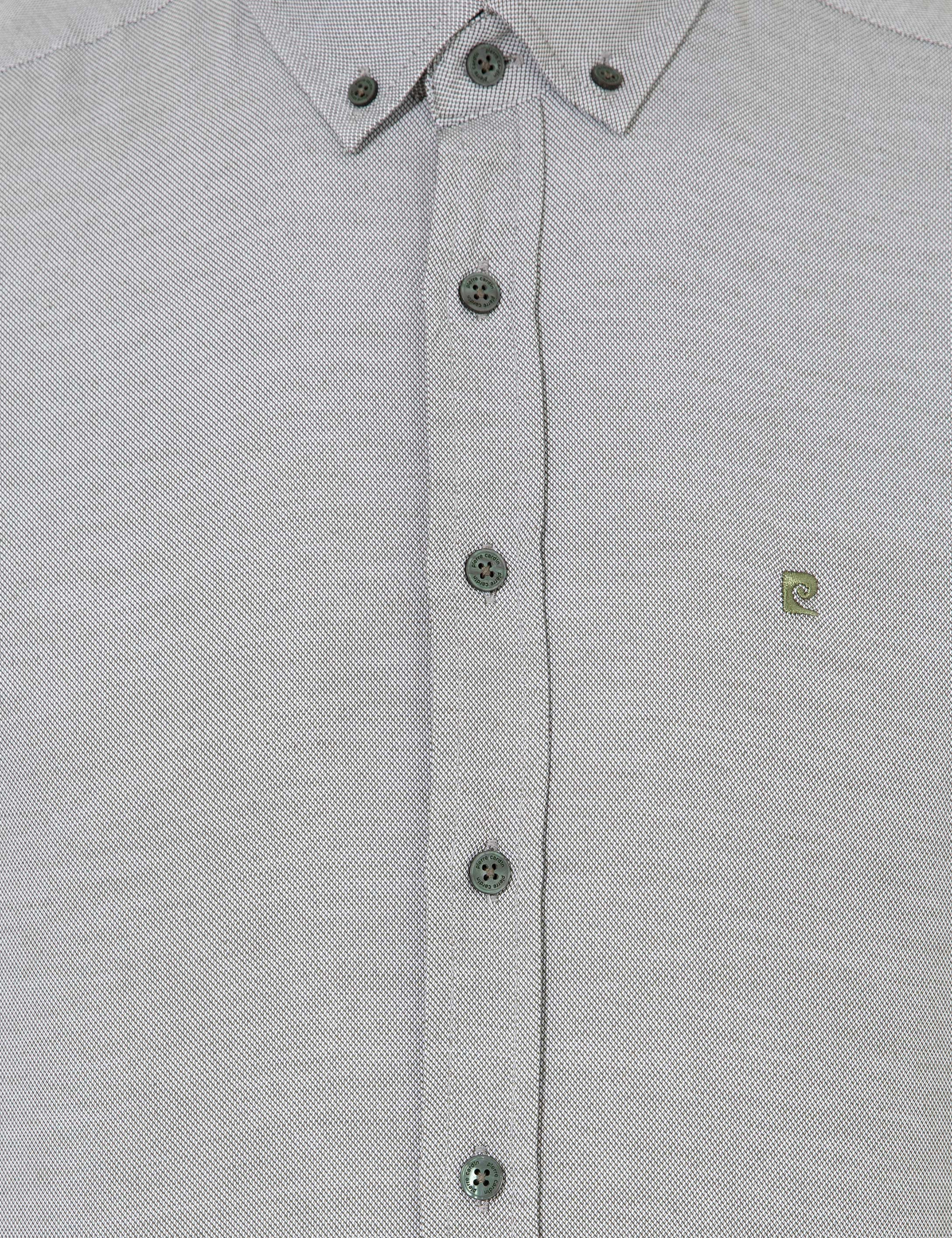 Haki Slim Fit Oxford Gömlek - Image 6