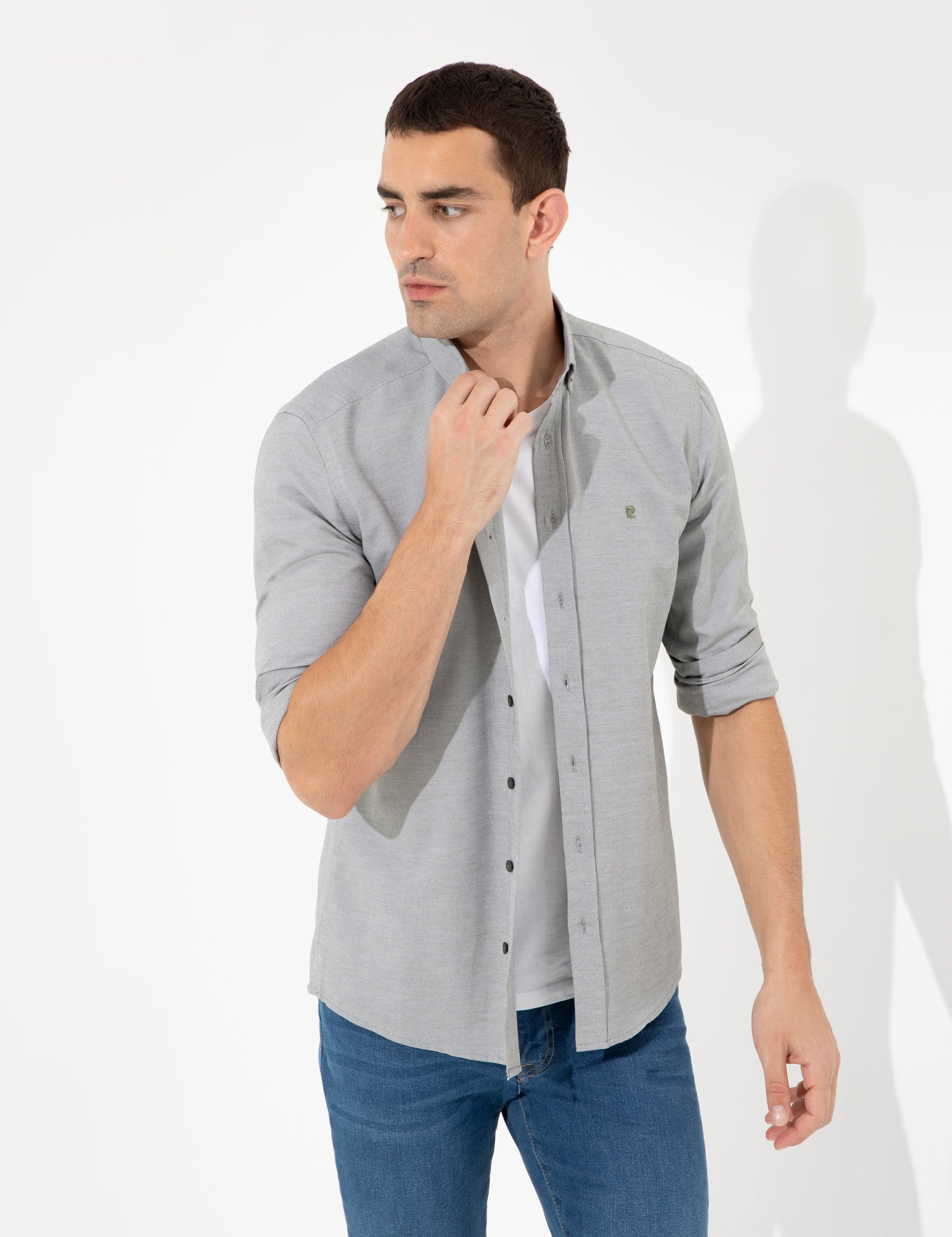 Haki Slim Fit Oxford Gömlek