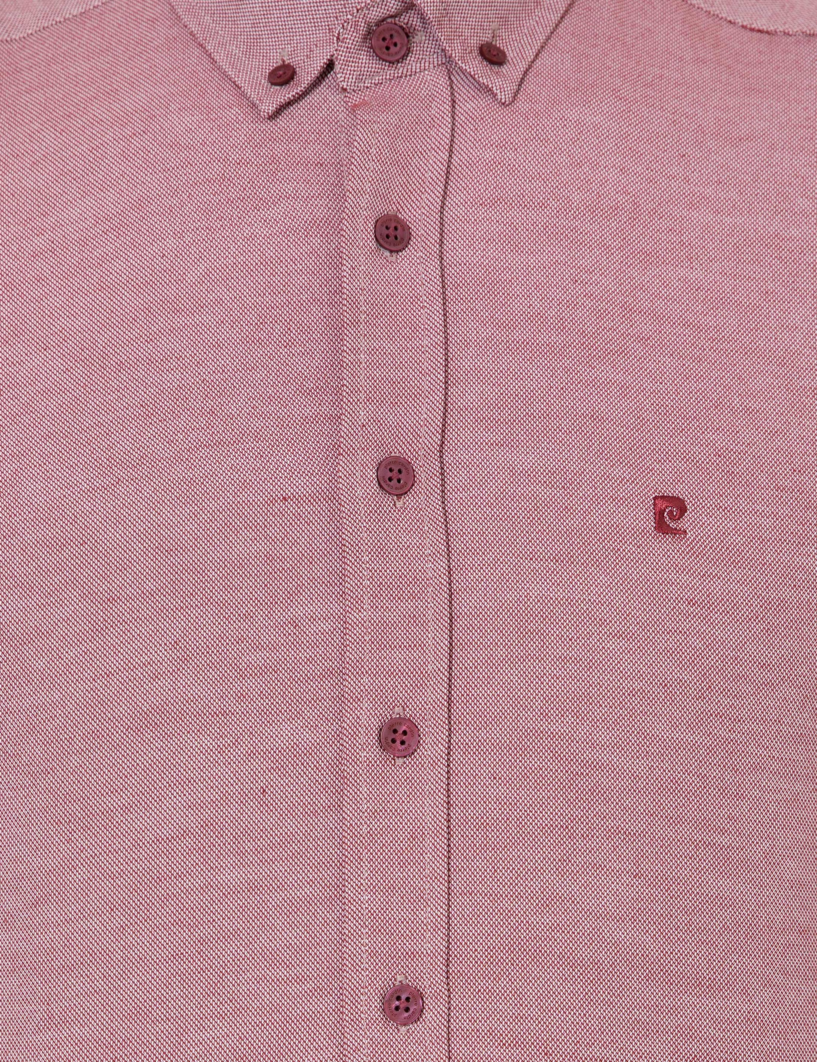 Bordo Slim Fit Uzun Kollu Gömlek