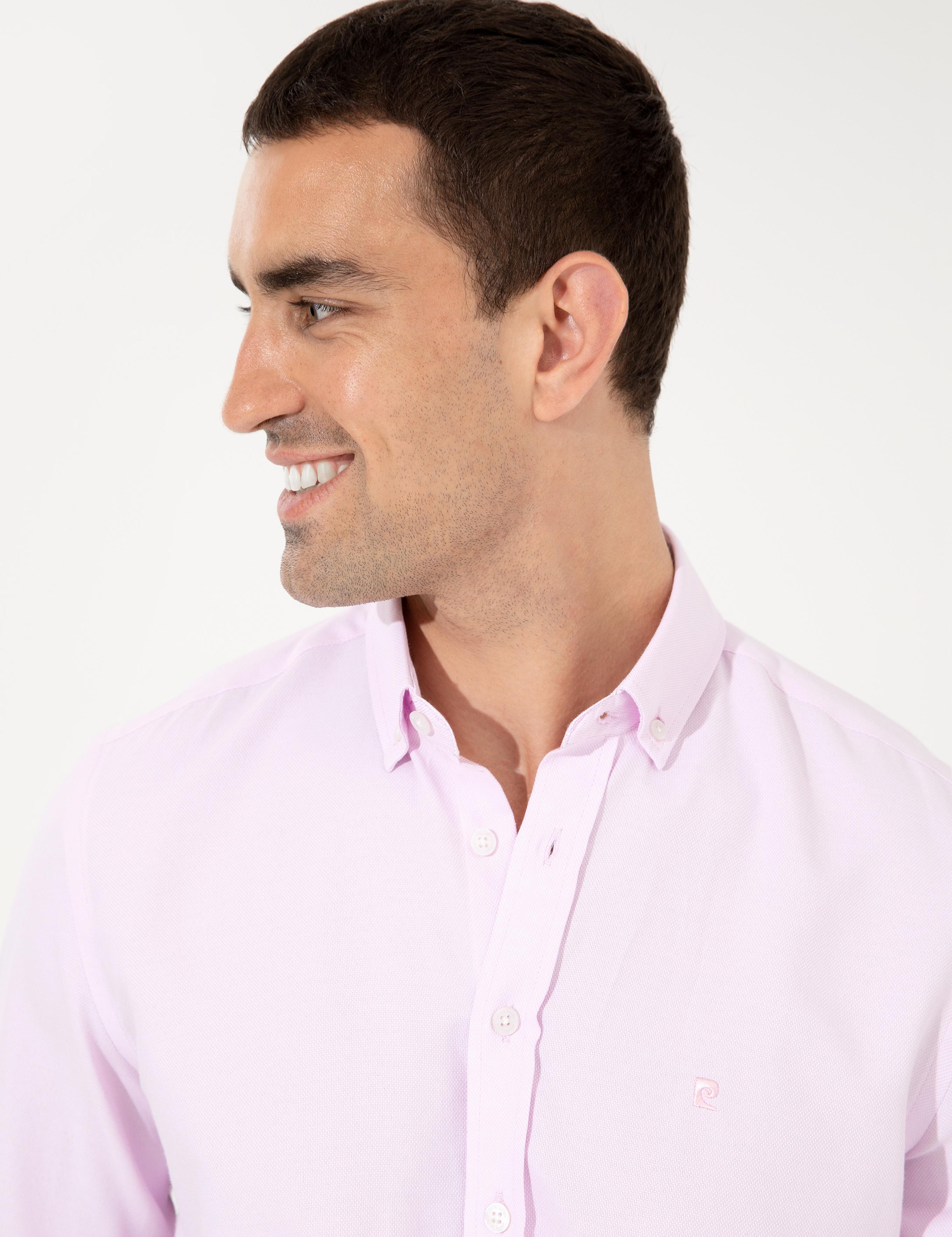 Pembe Slim Fit Oxford Gömlek