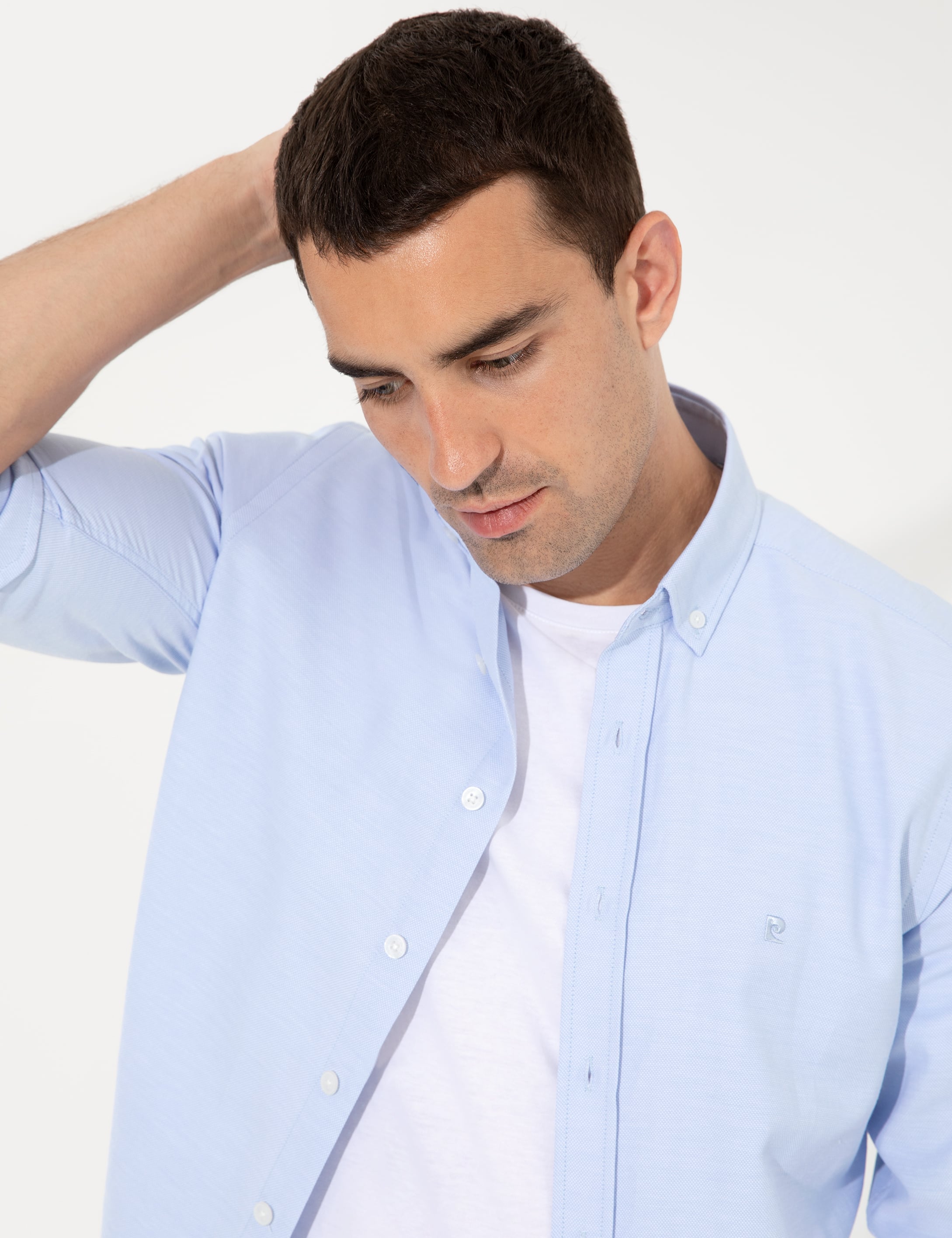 Açık Mavi Slim Fit Oxford Gömlek