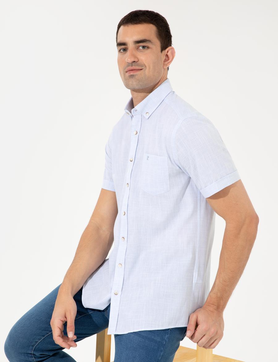 Açık Mavi Regular Fit Kısa Kollu Gömlek