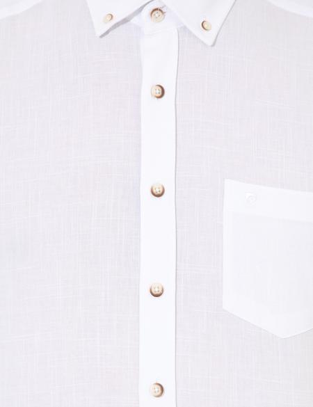 Beyaz Regular Fit Kısa Kollu Gömlek - 50249763048