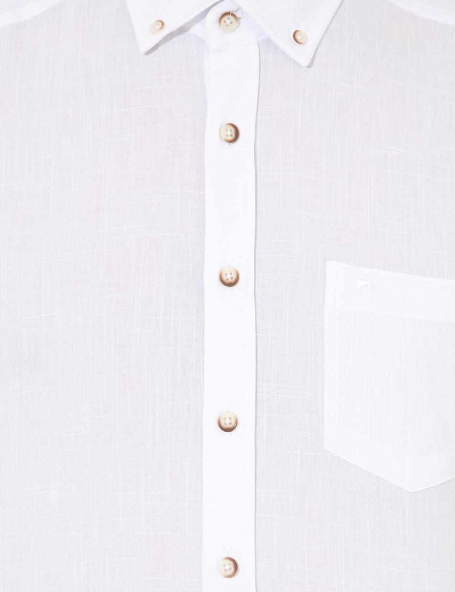 Beyaz Regular Fit Kısa Kollu Gömlek