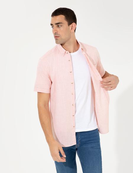 Turuncu Regular Fit Kısa Kollu Gömlek - 50249763100