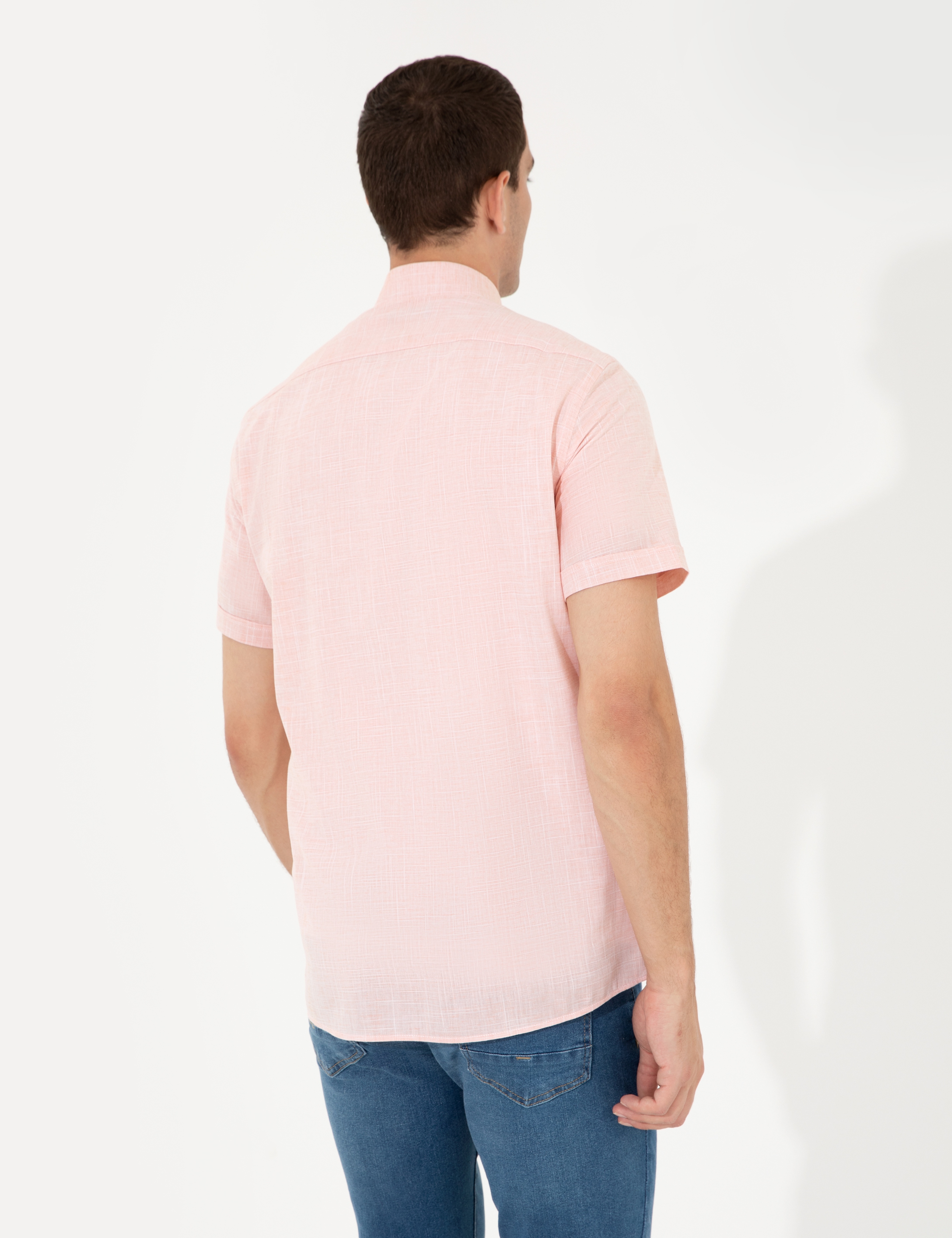 Turuncu Regular Fit Kısa Kollu Gömlek - Image 5
