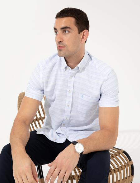 Açık Mavi Regular Fit Kısa Kollu Gömlek - 50252473026