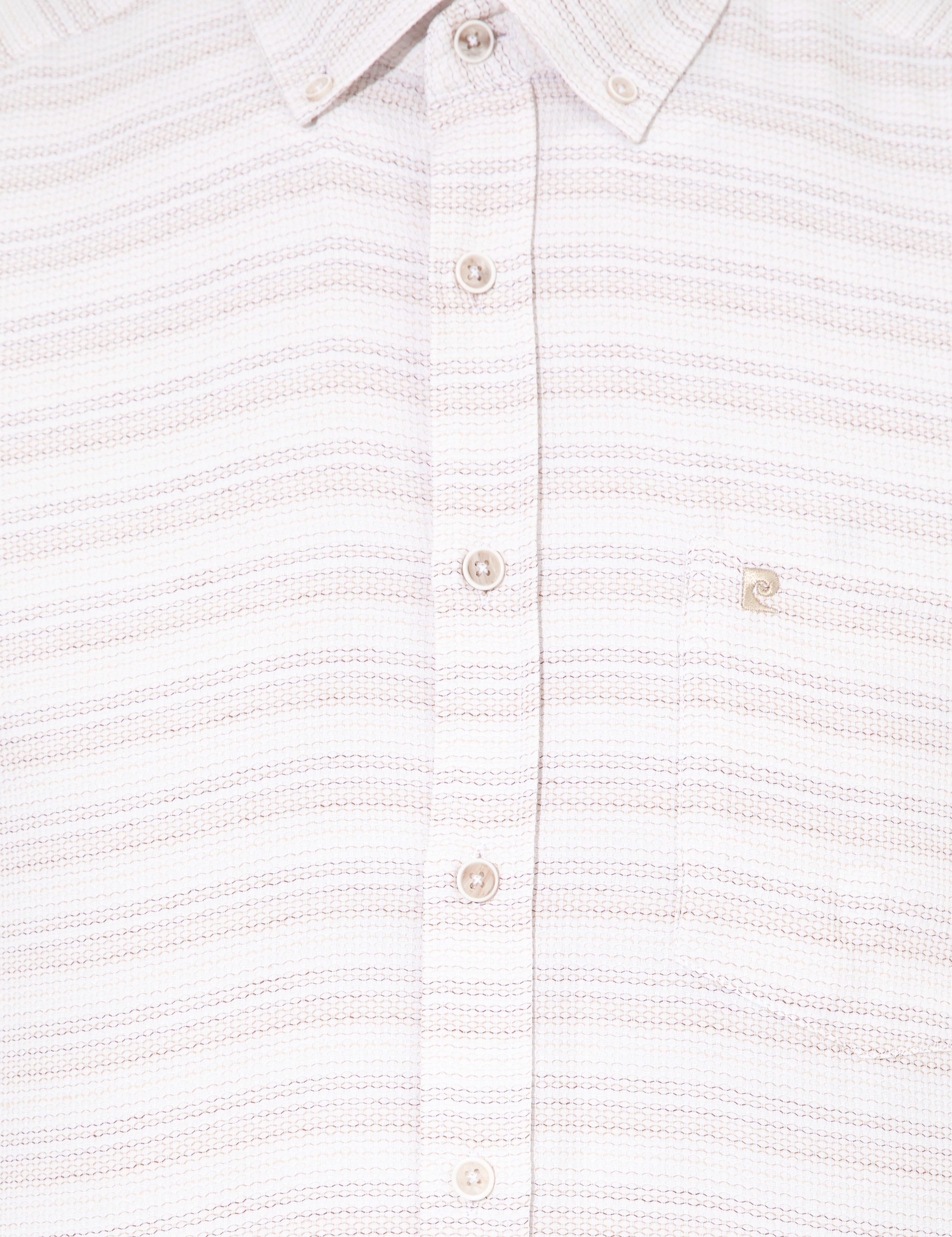 Bej Regular Fit Kısa Kollu Gömlek