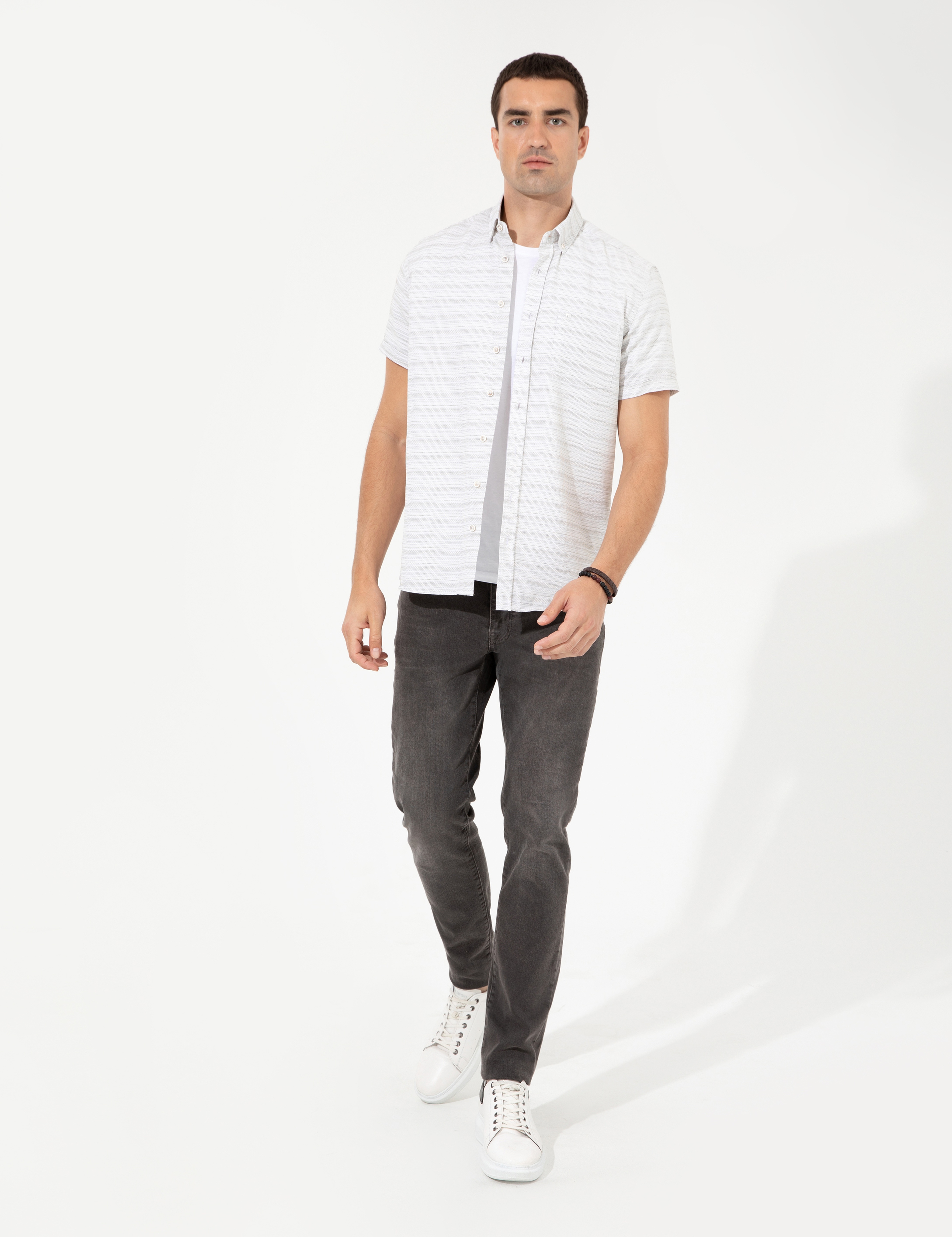 Haki Regular Fit Kısa Kollu Gömlek